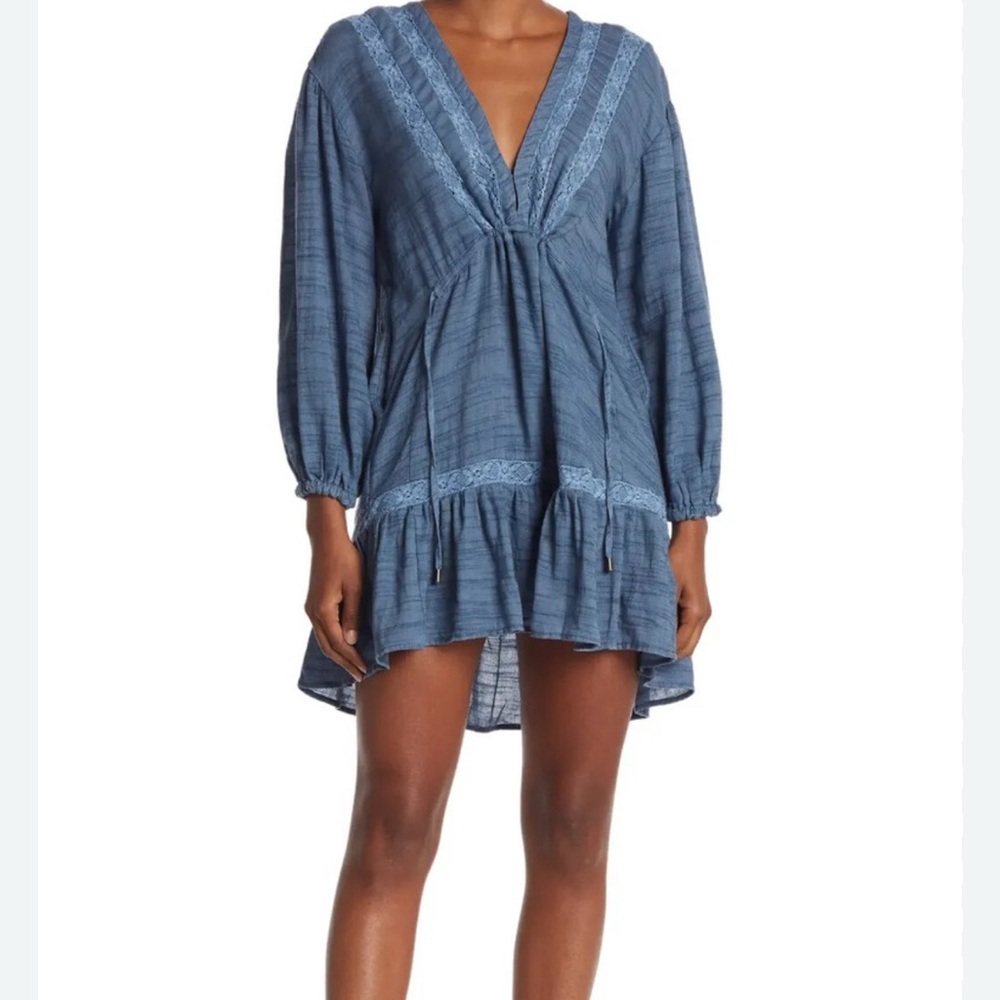 Free People Rugged Beauty Lace Panel Swing Dress - Small